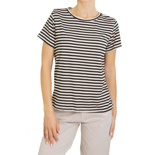 Maglia girocollo a righe 